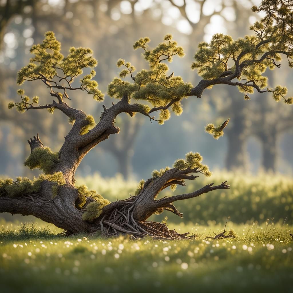 Fallen Oak Tree and Blackcap Song
