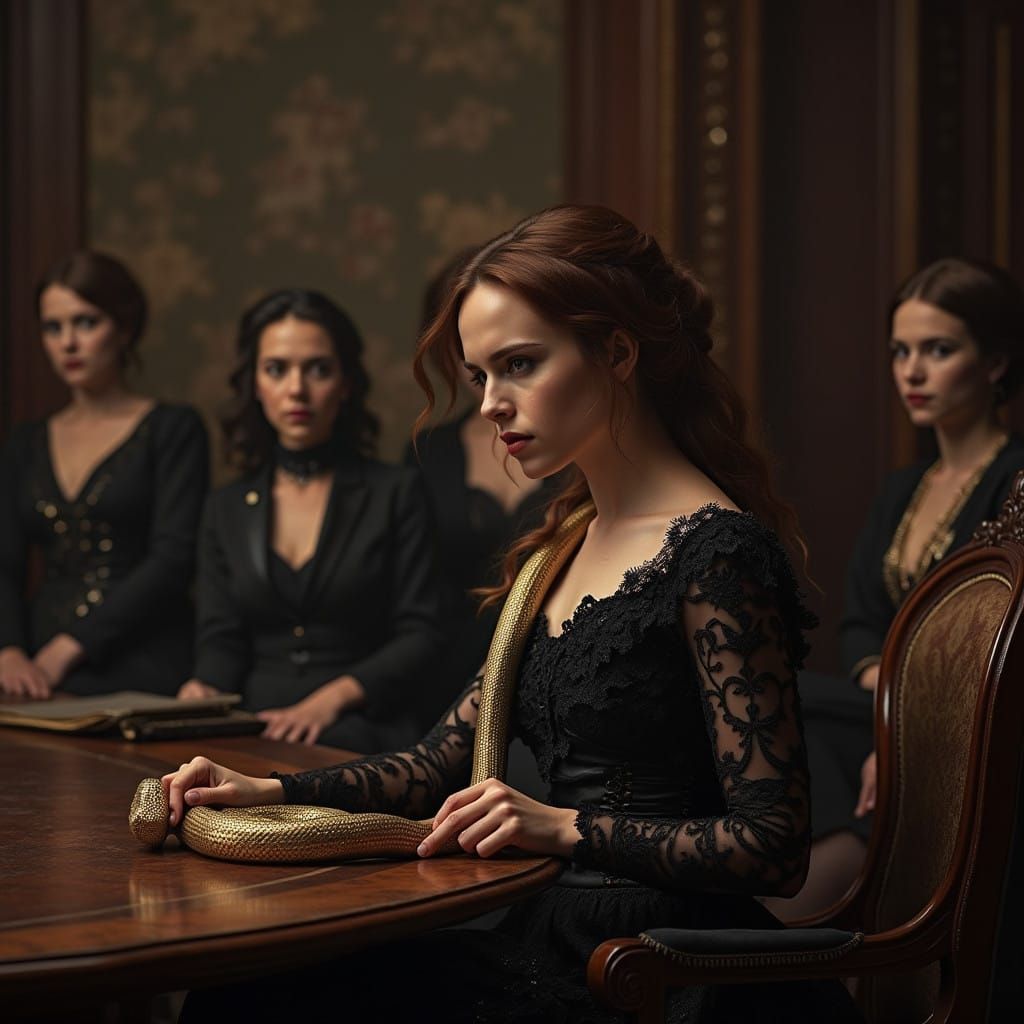 Dark Feminine Powerhouse Conquers the Boardroom in Gothic Sp...