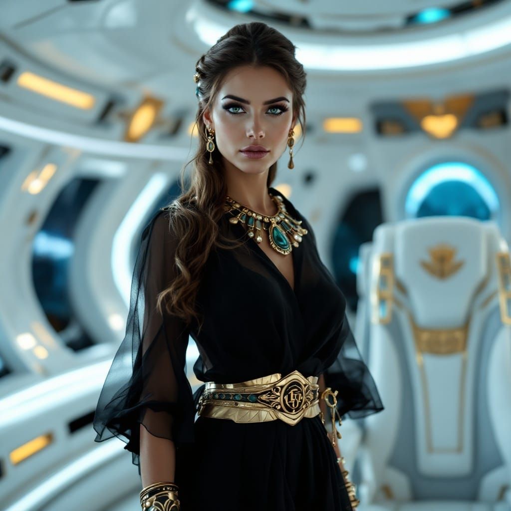 Egyptian Royalty in Futuristic Command