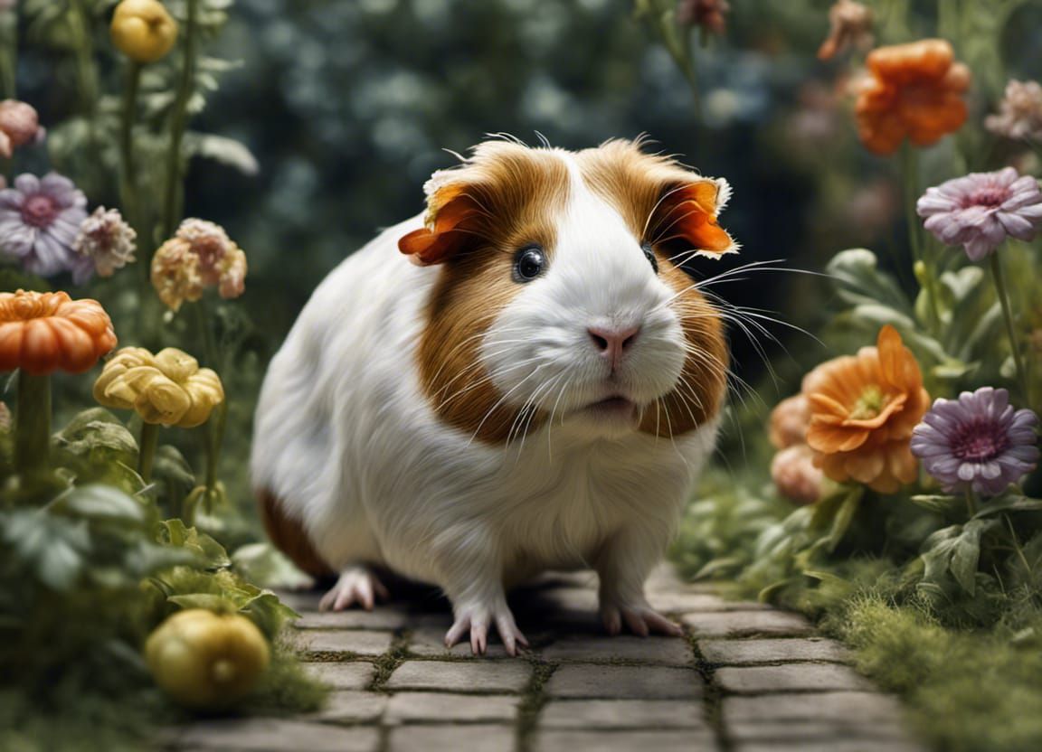guinea pig in the garden