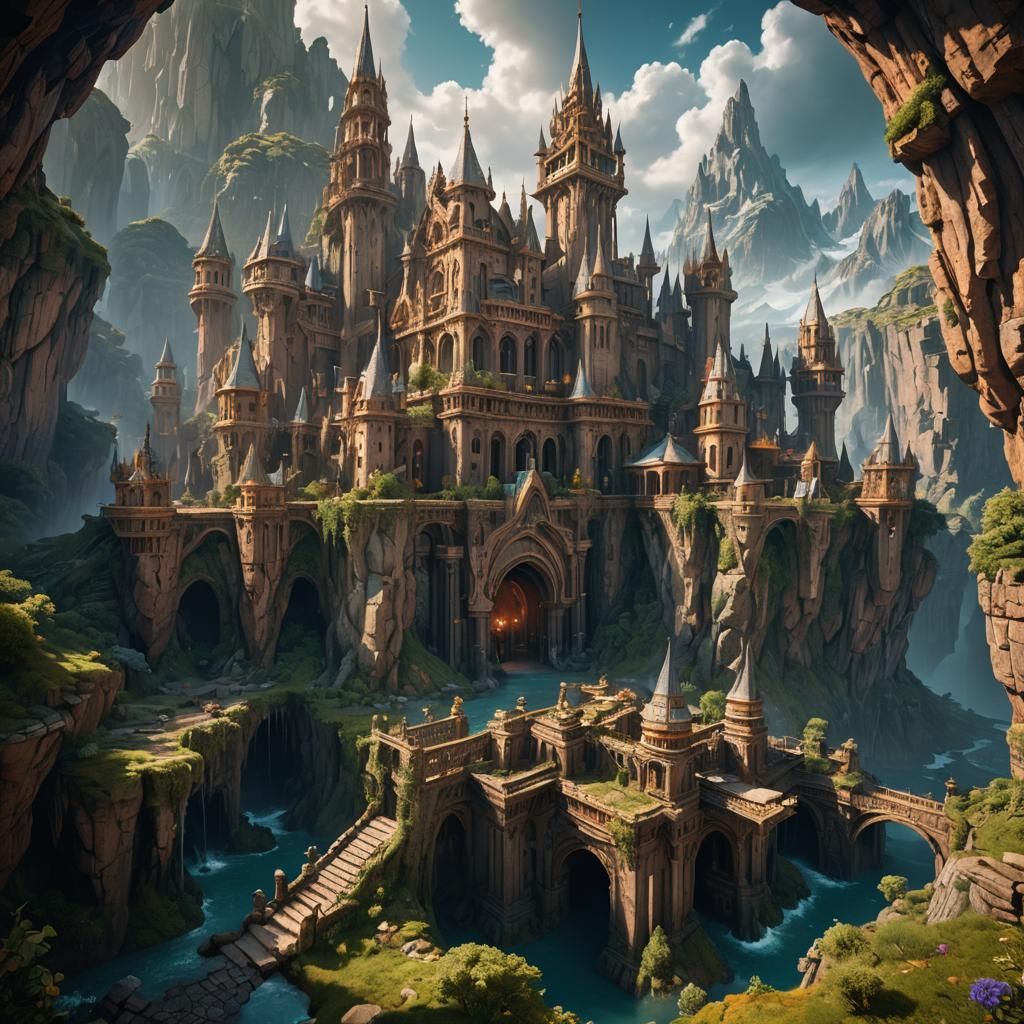 Fantastical Terra Cognita Landscape Painting