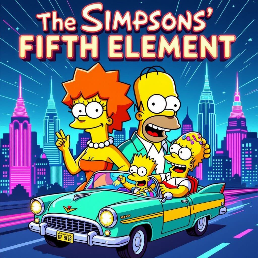 The Simpsons' Fifth Element Movie Poster