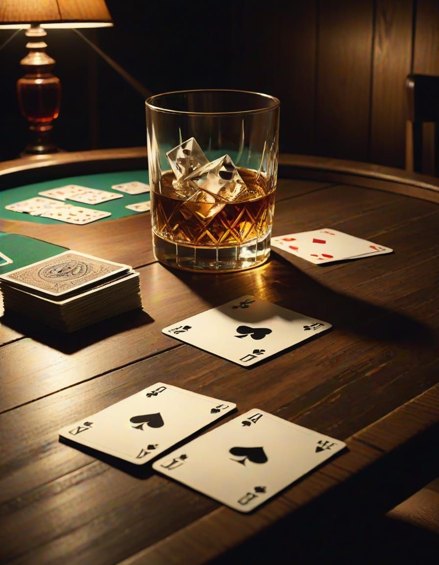 Whiskey and Poker in a Nocturnal Setting
