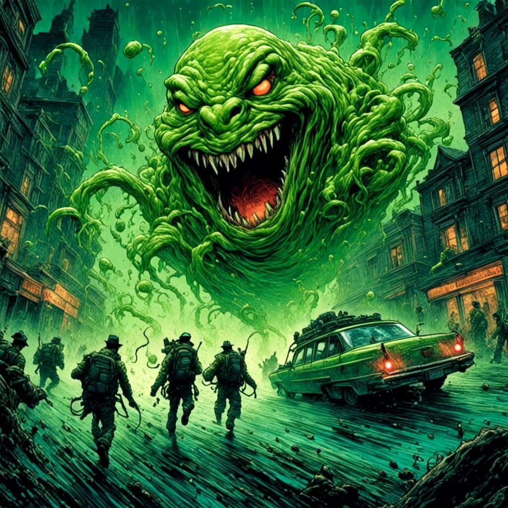 Slimer's Ghostbusters Chase: Comic Book Art