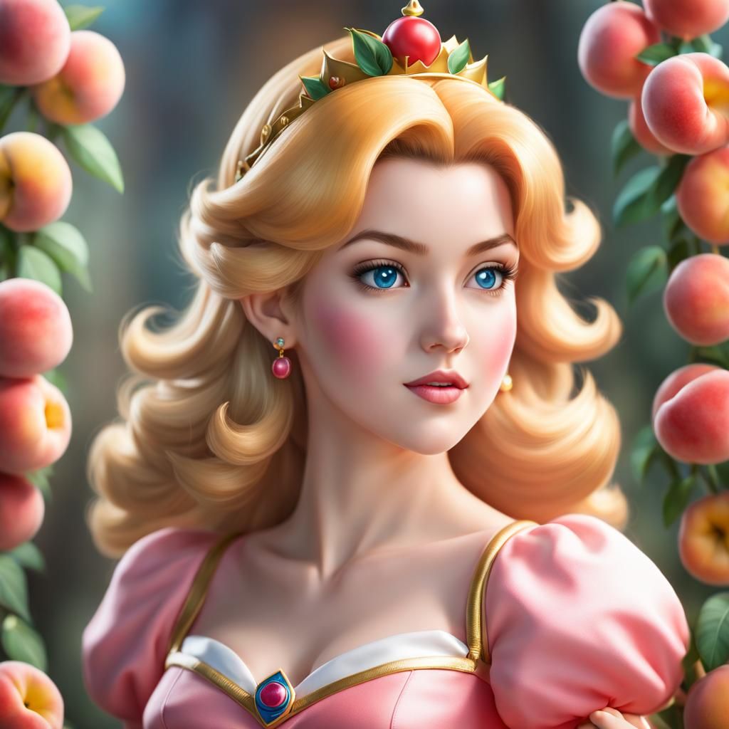 Hyper-realistic Princess Peach character fan art