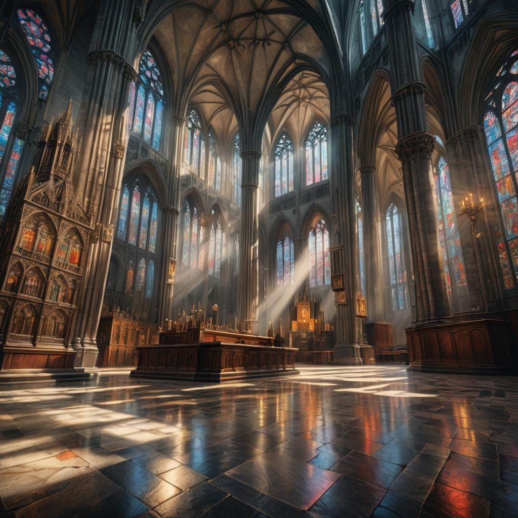 Koln Cathedral in Hyperrealistic Oil Painting Style