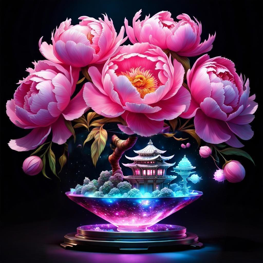 peonies in bloom bonsai