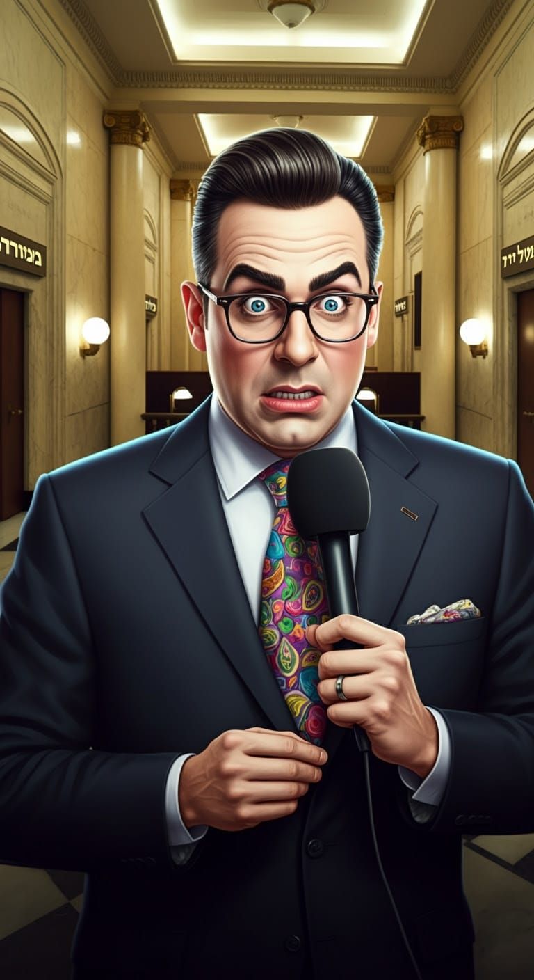 Pompous Legal Correspondent in Comic Style