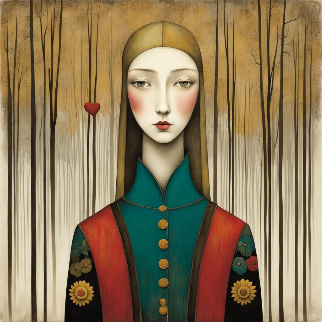 Girl in Children's Book Illustration Style