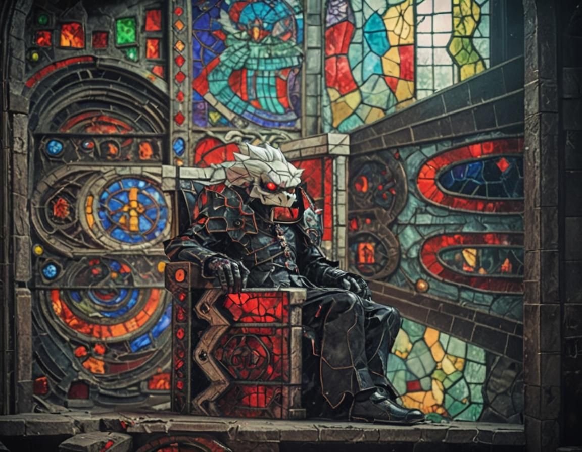 Evil Paper Mario Dark Lord on Gothic Throne