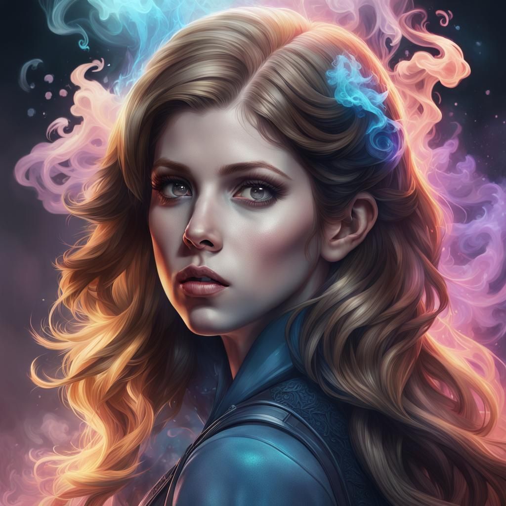 Anna Kendrick Made of Smoke: Hyperdetailed Portrait