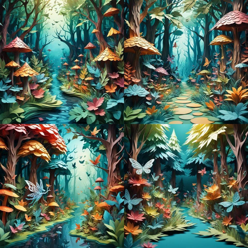 Whimsical 3D Paper Art Fairy Realm