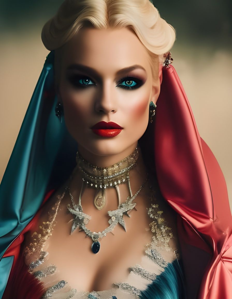 Harley Quinn in Rococo Style, Volumetric Lighting