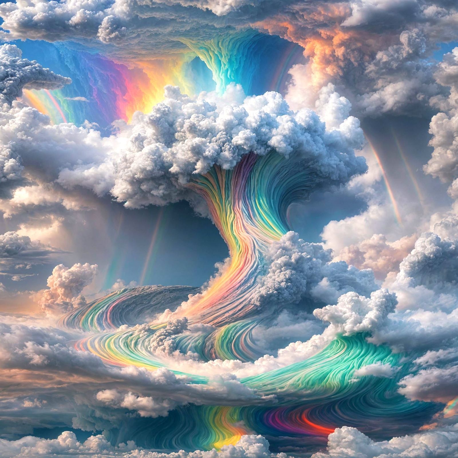 A lake of colorful non-newtonian fluids, vibrations causing ...