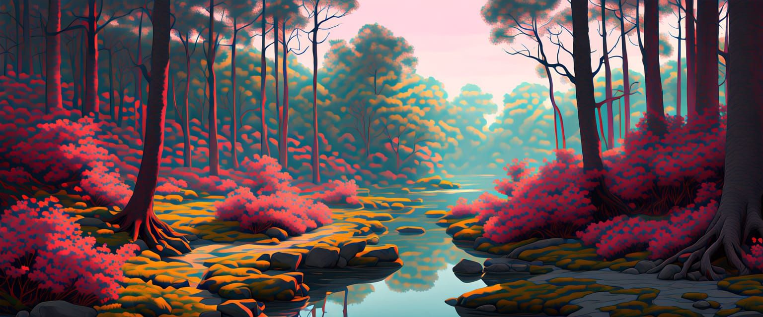 Soulful Journey Through Nature in Comic Book Style