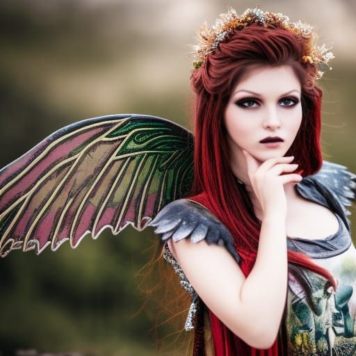 Beautiful Pixie Girl with Intricate Wings
