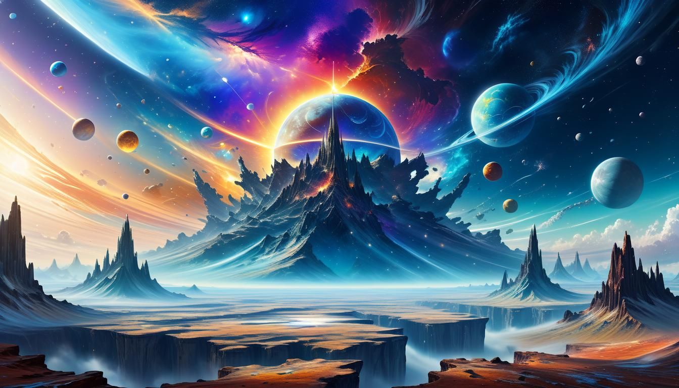 Celestial Landscape Defies Gravity in Hyper-Realistic Painti...