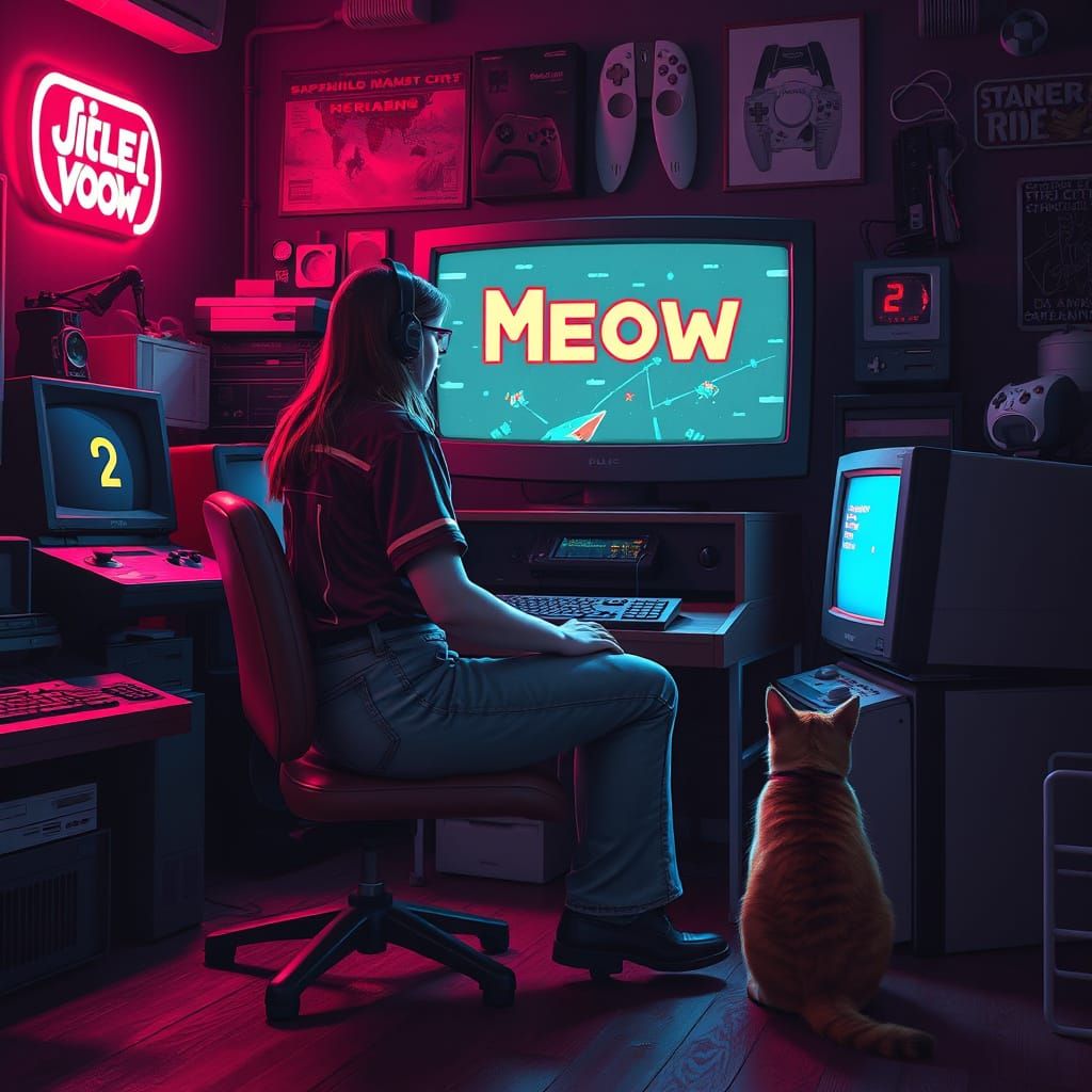Retro Gamer Plays Meow: A Cyberpunk Pixel Art Game