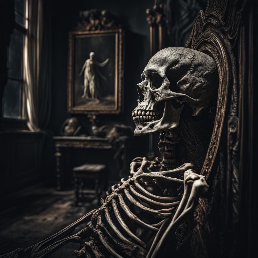 Hyperrealistic Last Breath Before Death: Macabre HDR Image