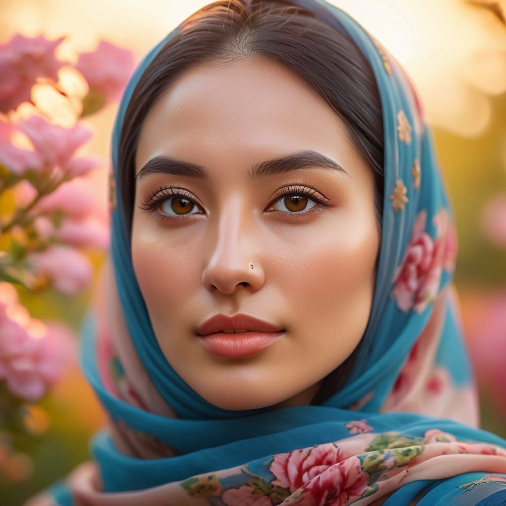 A Portrait of a young Uyghur woman.
