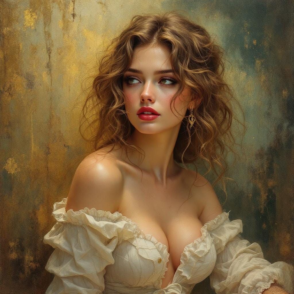 Beautiful Russian Army Captain in Art Nouveau Style