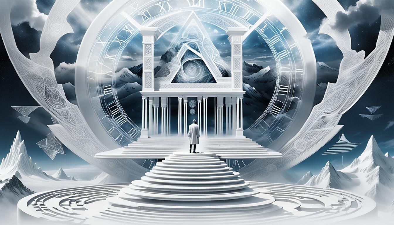 Nordic Figure's Spiritual Awakening in Futuristic Style