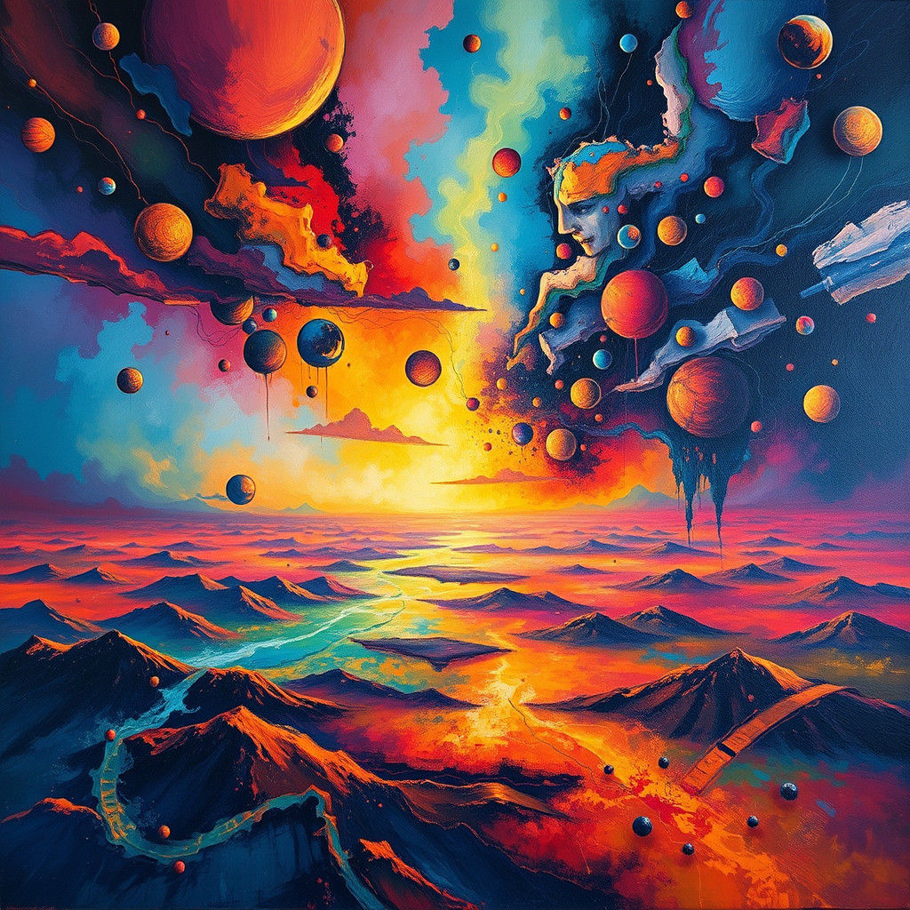 Ethereal Landscape in Abstract Expressionist Style