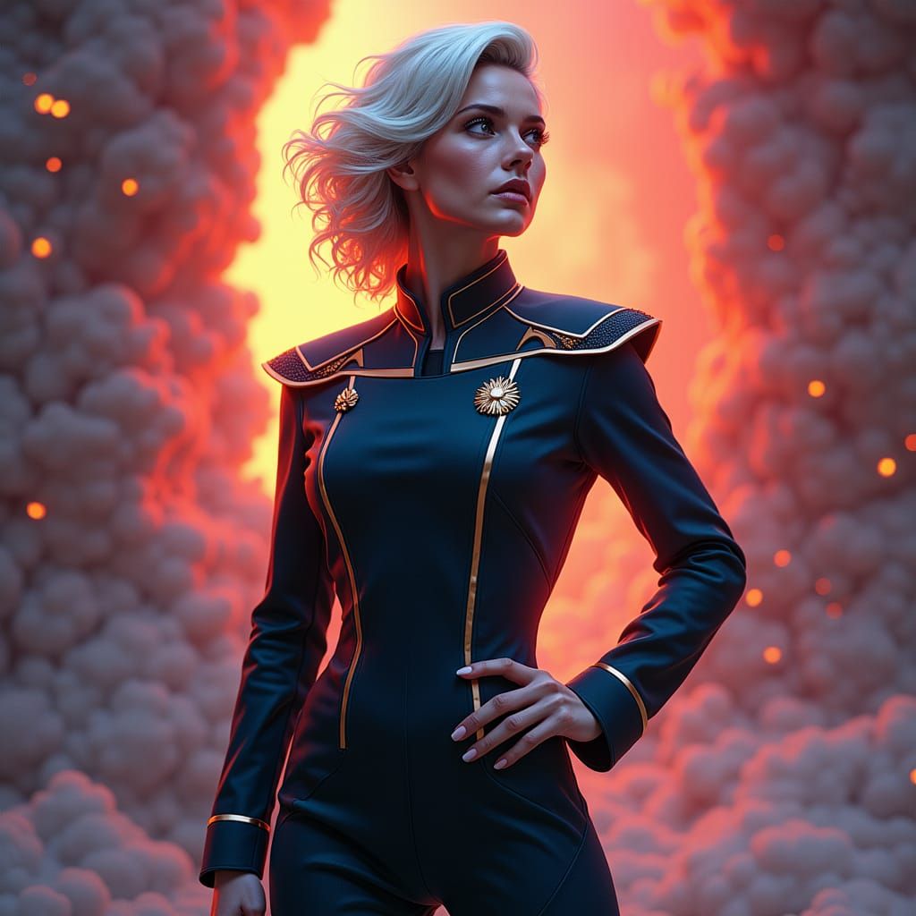 Woman in Starfleet Uniform: Sci-Fi Concept Art