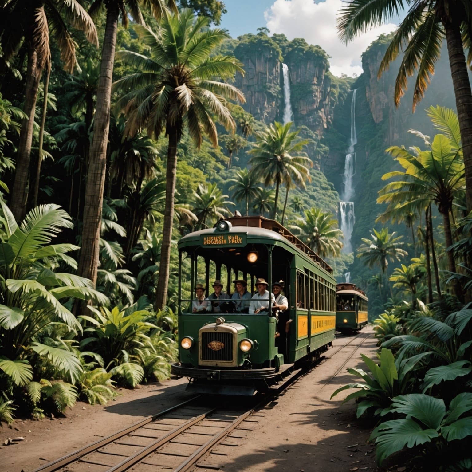 1920s Tram Ride Through Jurassic Park