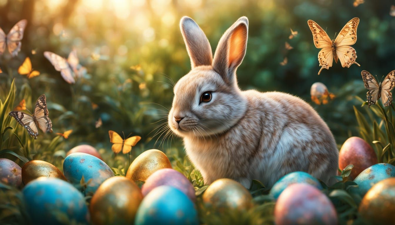 Surreal Easter Wonderland in Hyper-Realistic Fantasy Art