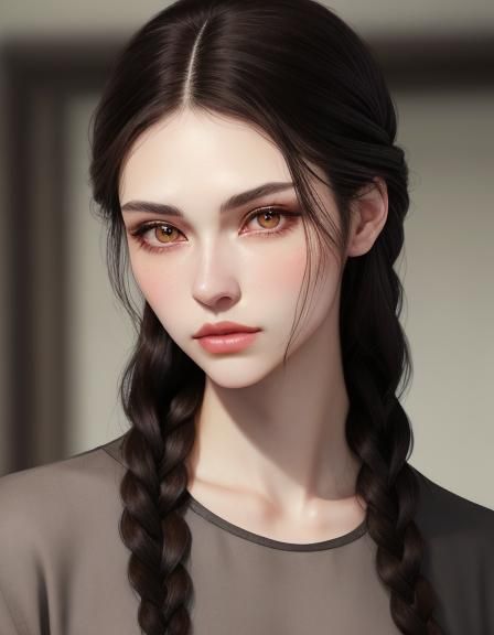 Striking Portrait of a Young Woman Fighter