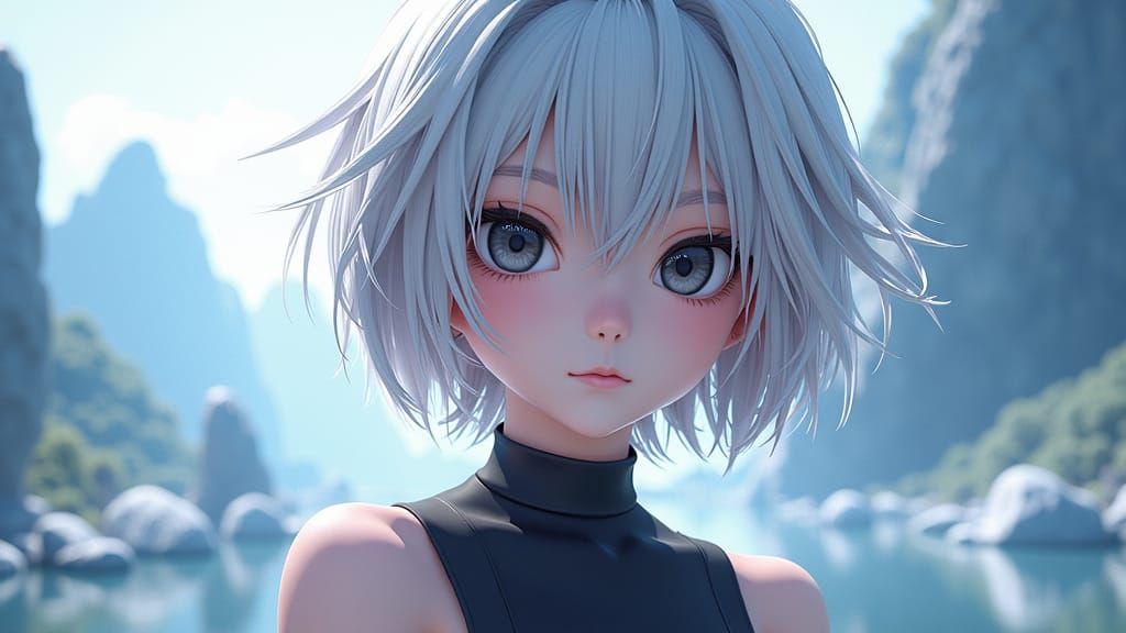 Anime Inspired Androgynous Figure in 3D