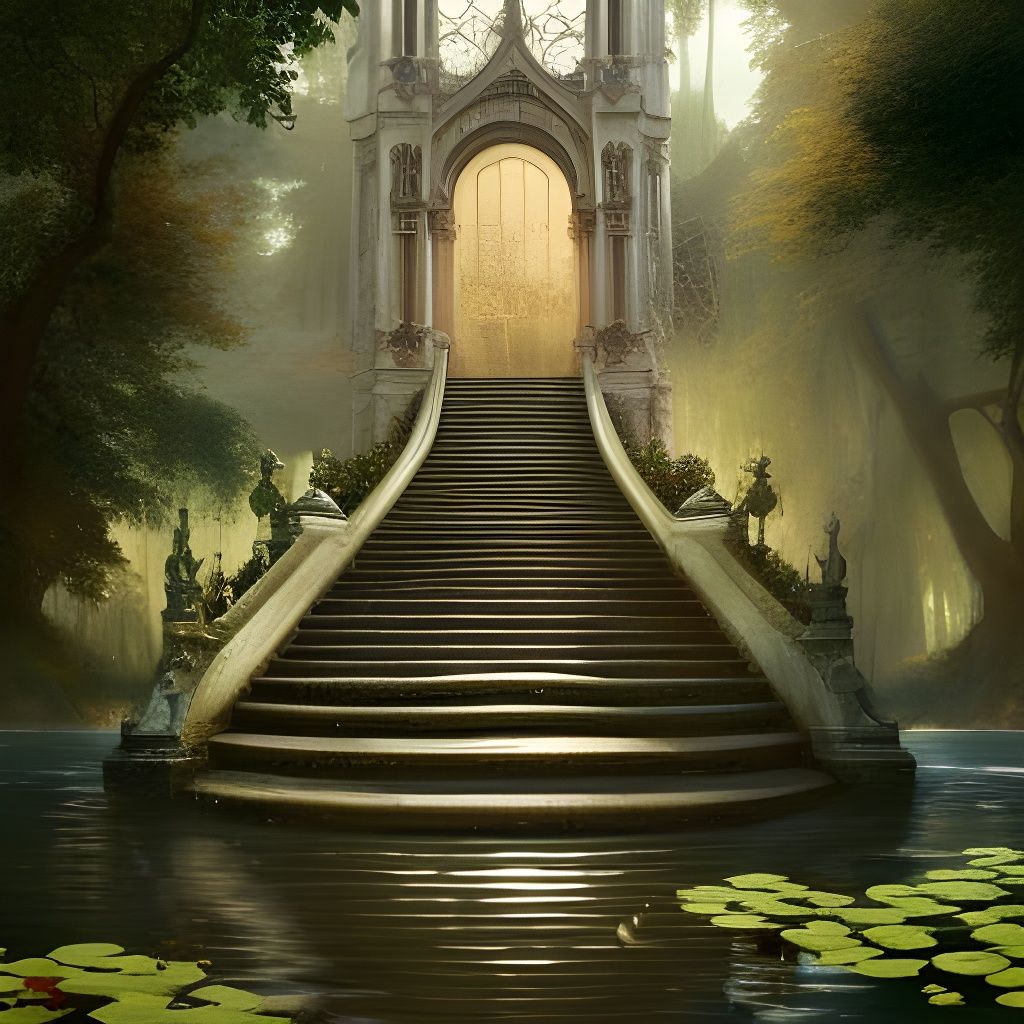 Stairs in a pond
