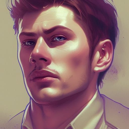 Dean Winchester Portrait Holding Baby, Detailed Digital Art