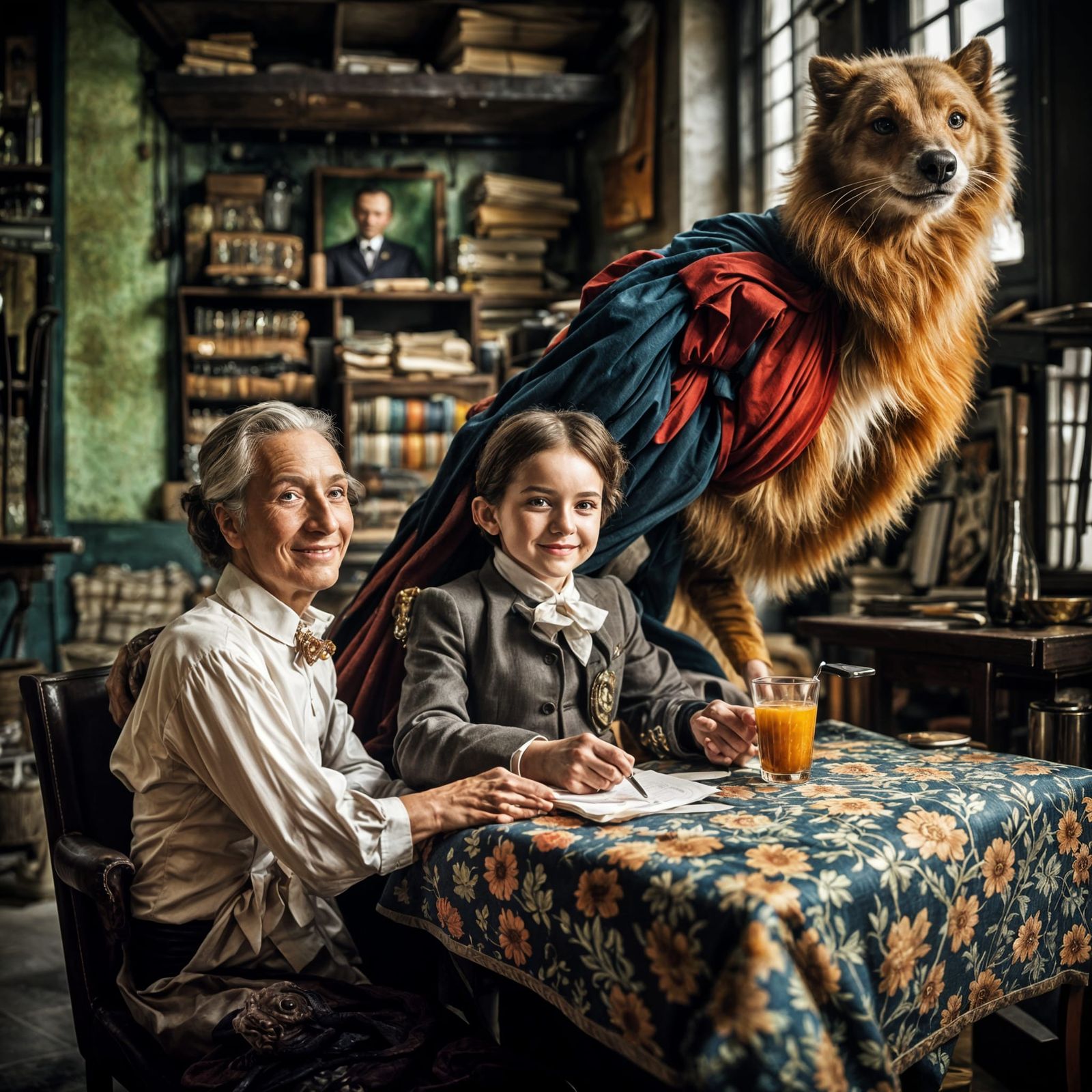 Exotic Alien Celebration in Surreal Restaurant