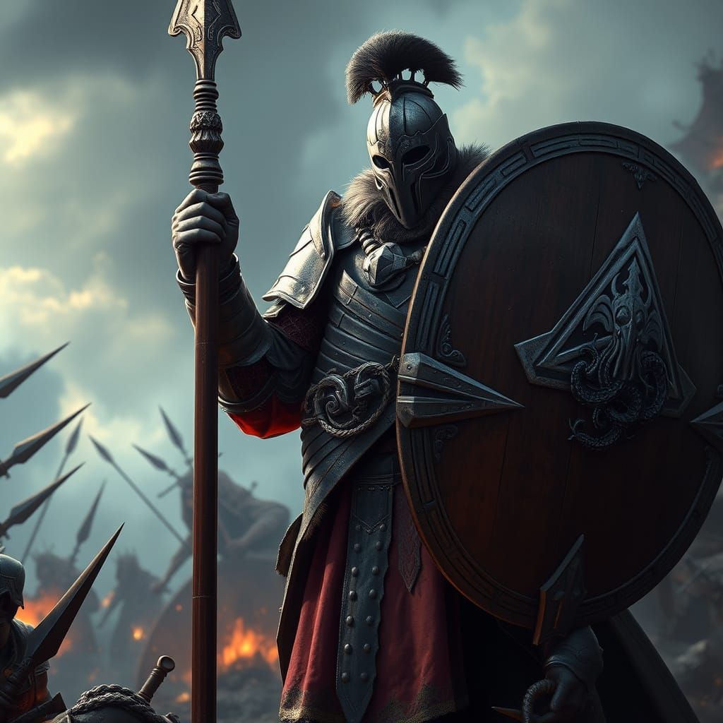 Dark Fantasy Warriors in Battle