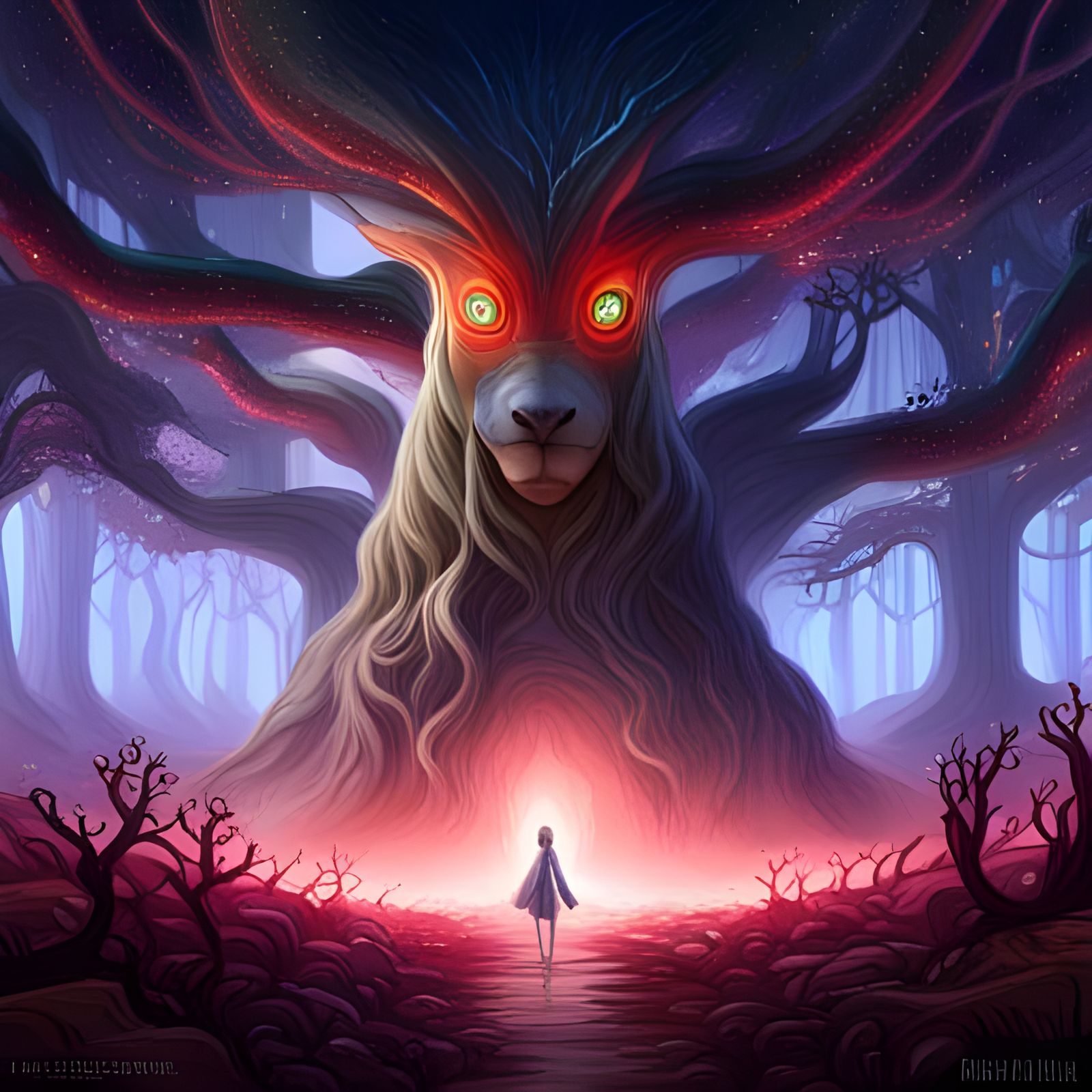 Enchanted Forest with Unicorns in Vaporwave Style