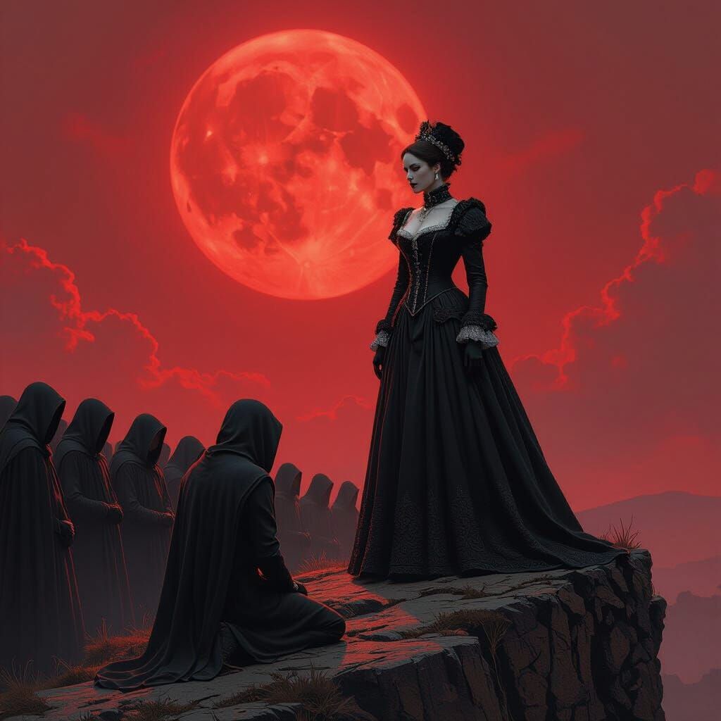 Vampire Empress Oversees Ritual in Dark Style