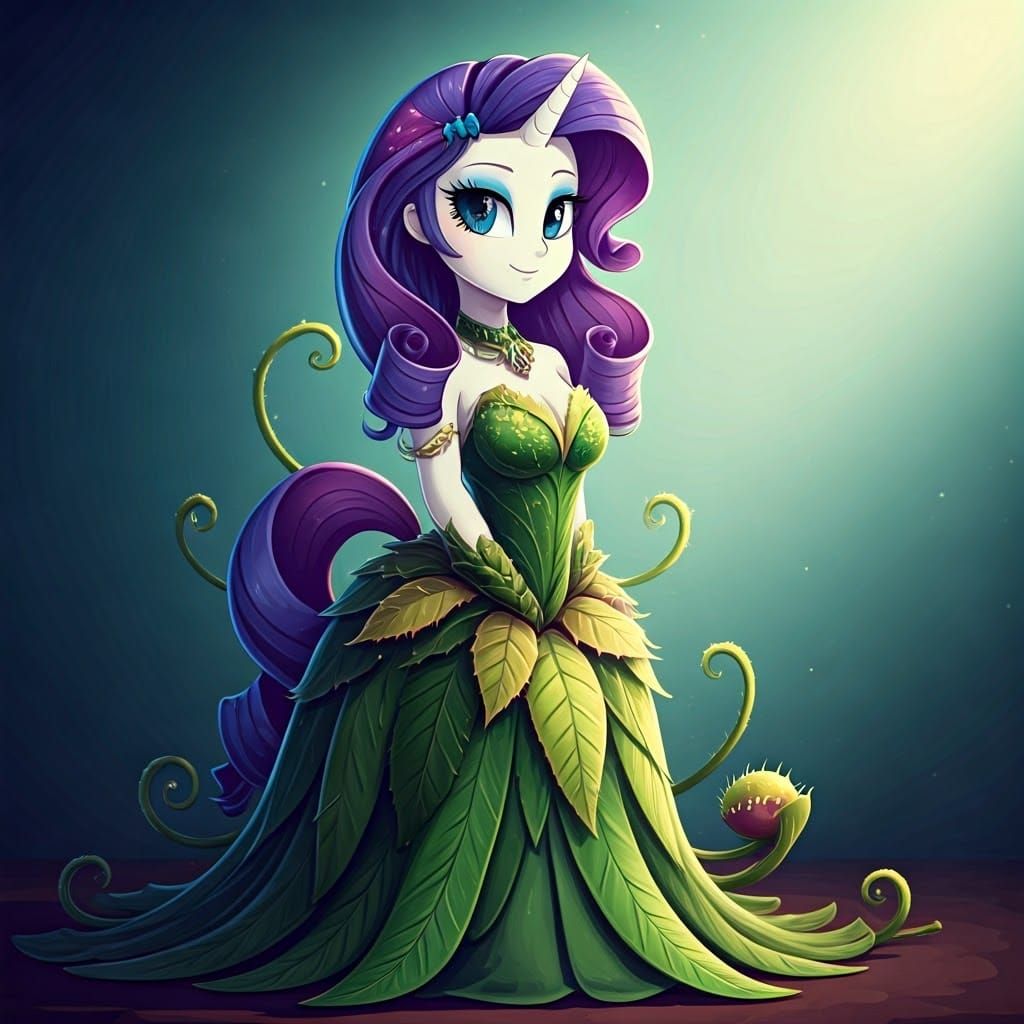 Elegant Rarity in a Venus Flytrap-Inspired Gown