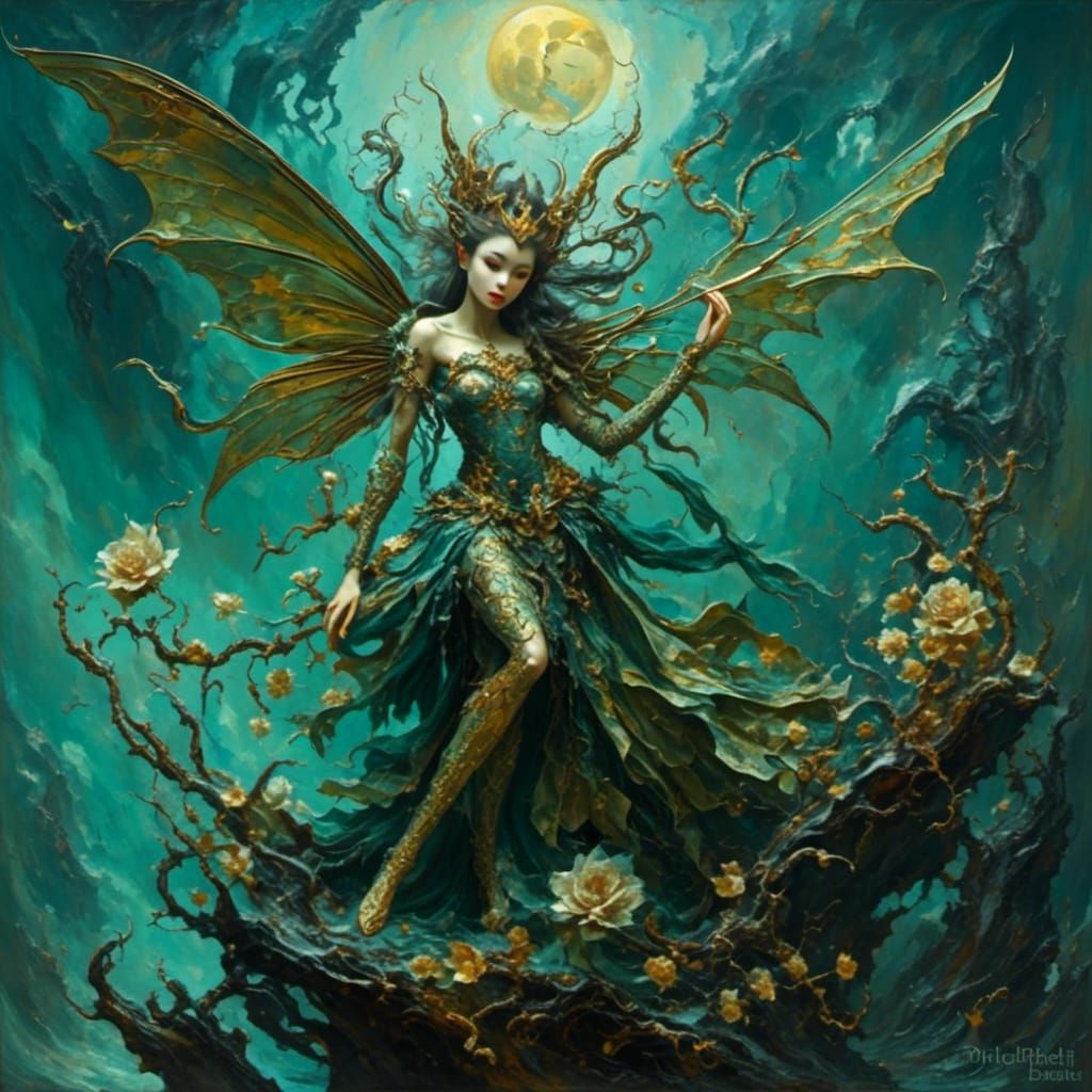 Fairy Elf in Surreal Seascape