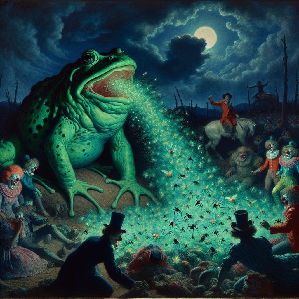 Fat Frog Belches All The Glow Bugs Out and Scares all the Ro...
