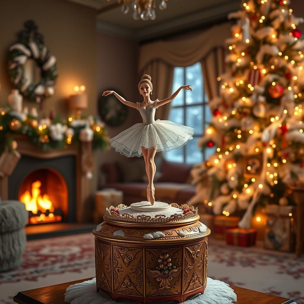 Enchanted Christmas Ballerina Dances Amidst Winter Wonderlan...