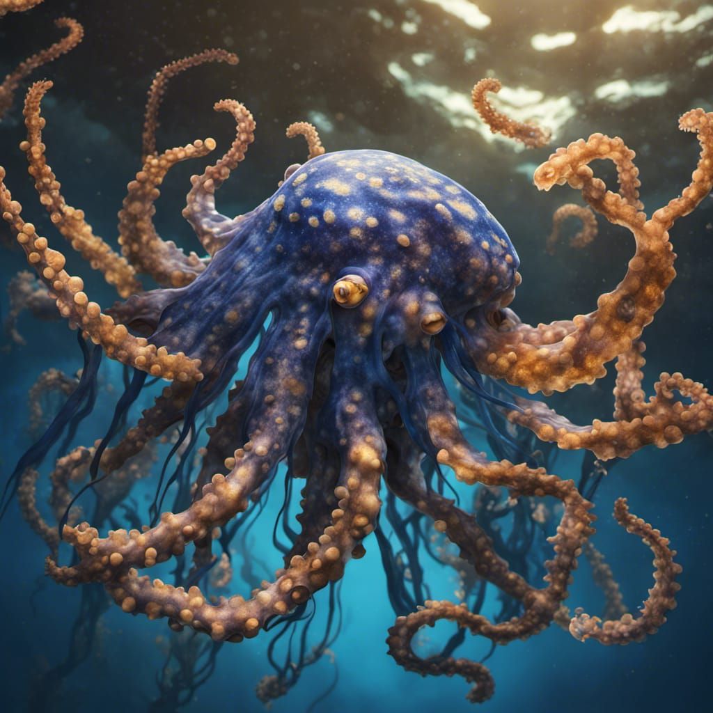 Fantastical Marine Life in Detailed Matte Painting