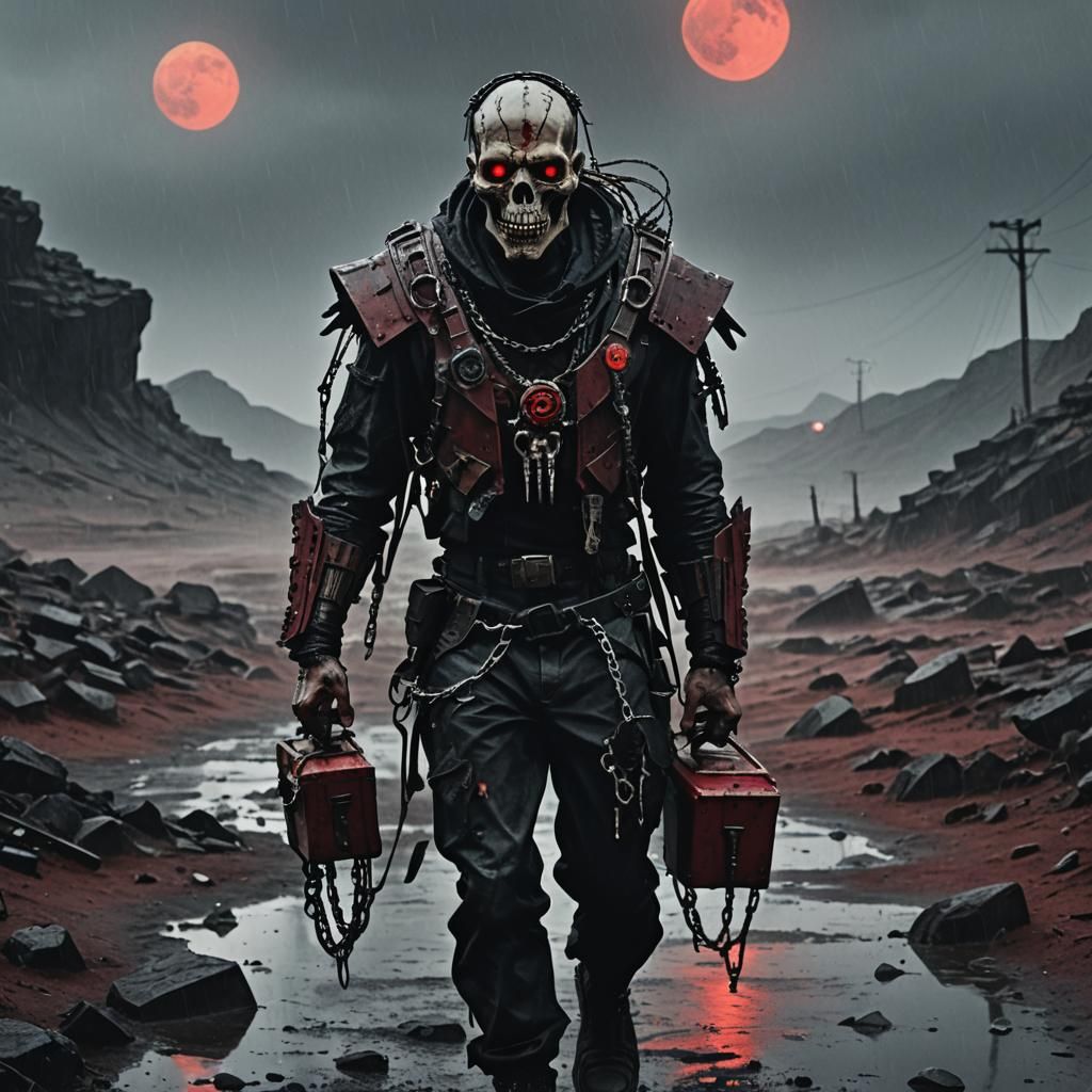 Mutant Humanoid in Post-Apocalyptic Cyberpunk Setting