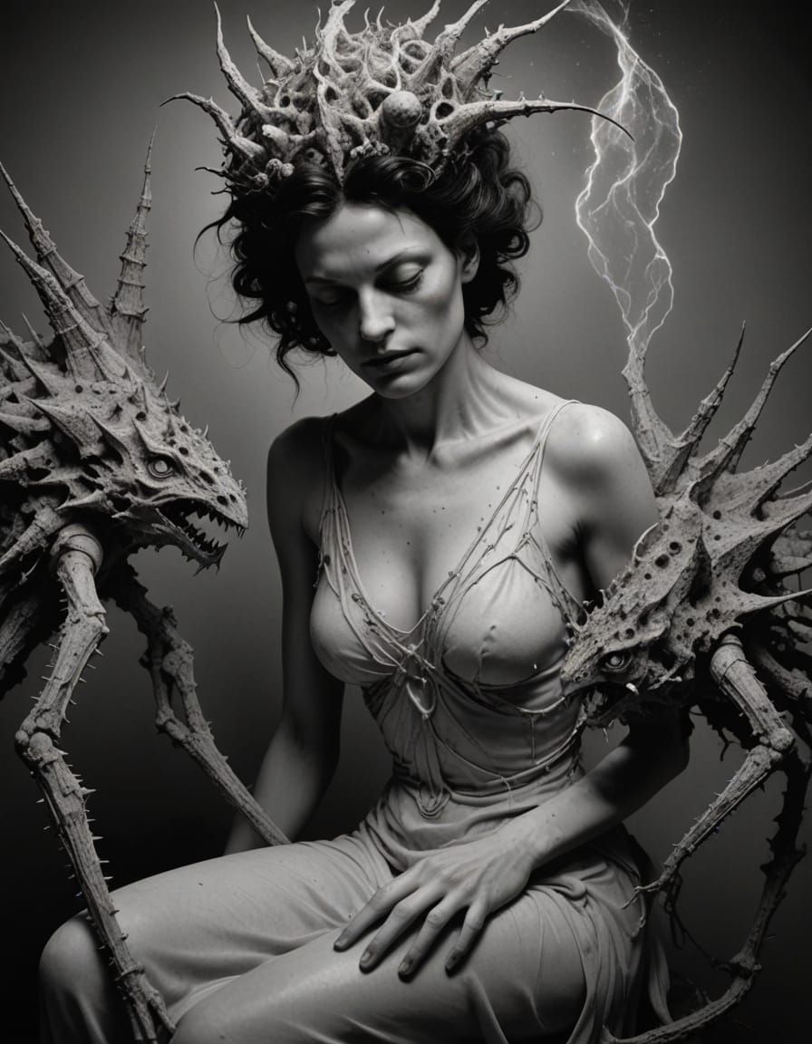 She's receiving a 'power-up' from a benevolent Alien Friend.