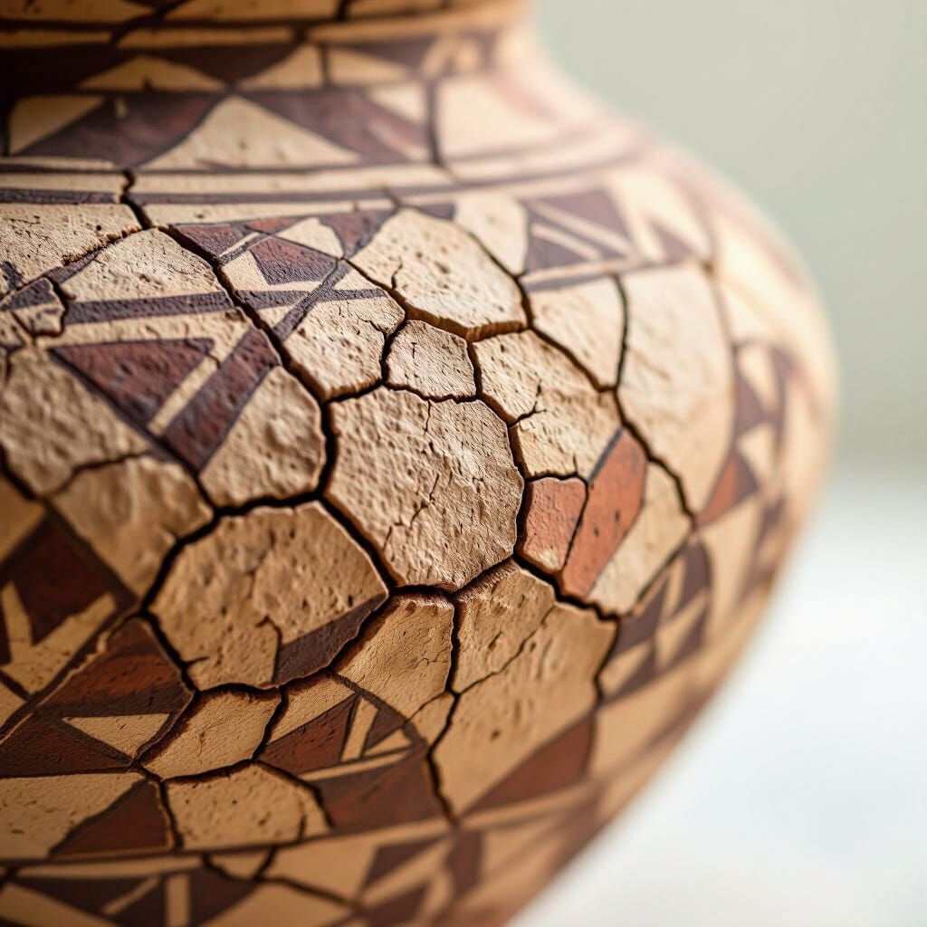 Antique Acoma Pottery Macro: Texture and Detail