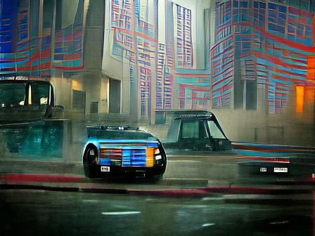 Los Angeles Police Vehicle in Hockney Style