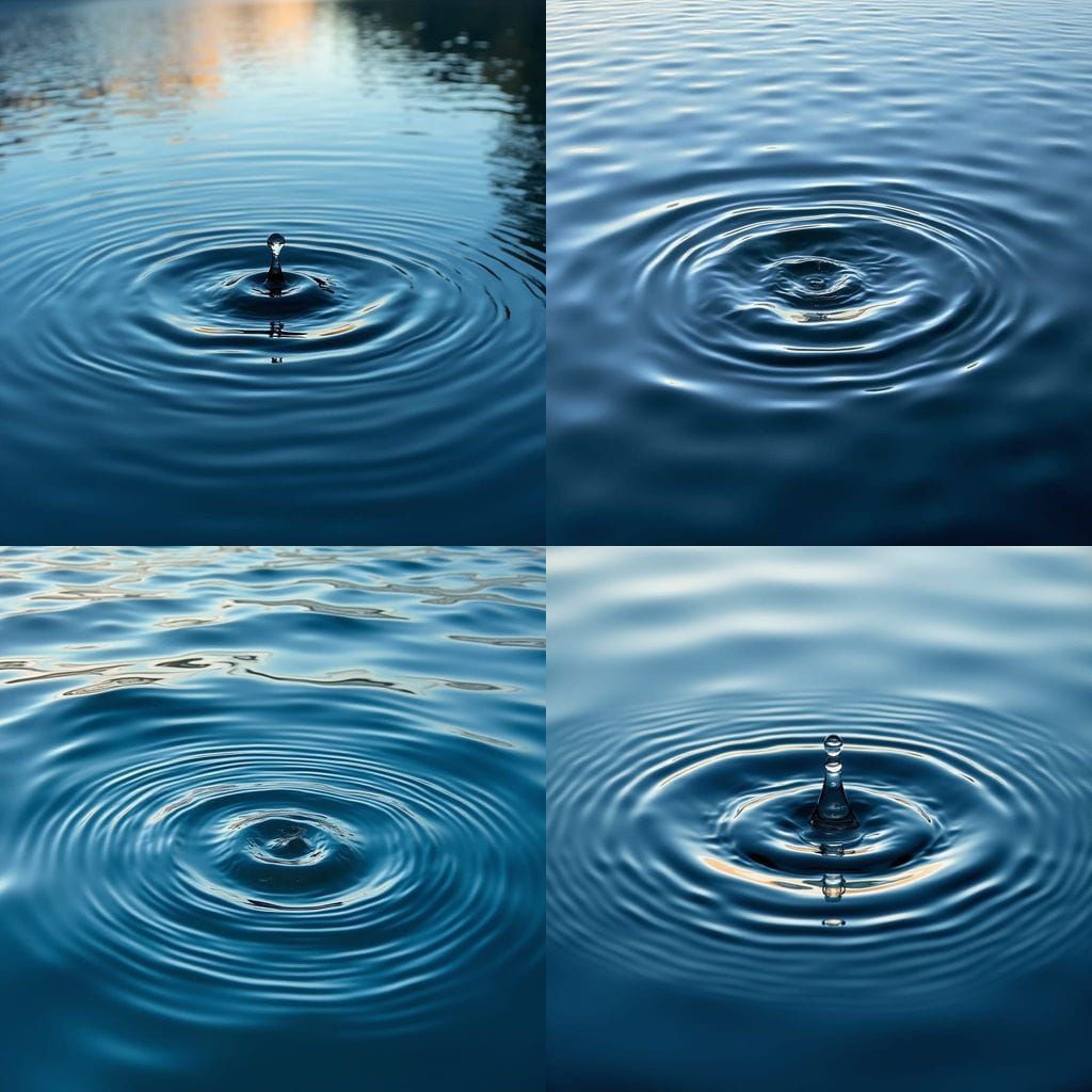 Soothing Blue Water Ripples in a Serene Landscape