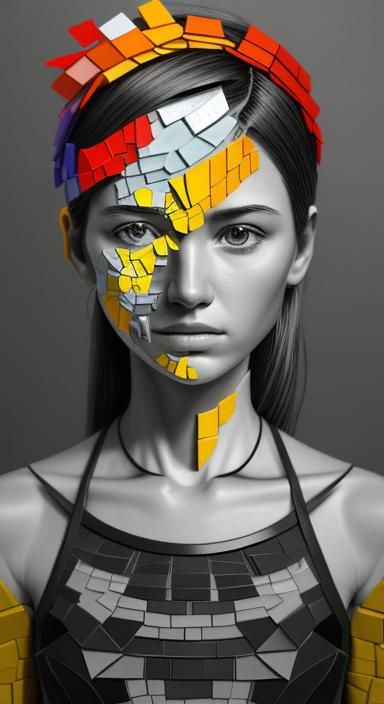 Mosaic Collage in Hyperrealistic Digital Art Style