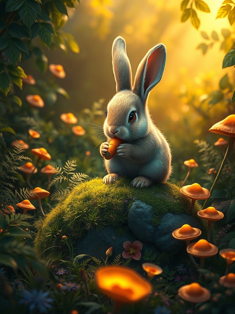 Fantastical Rabbit Feast in Vivid Colors